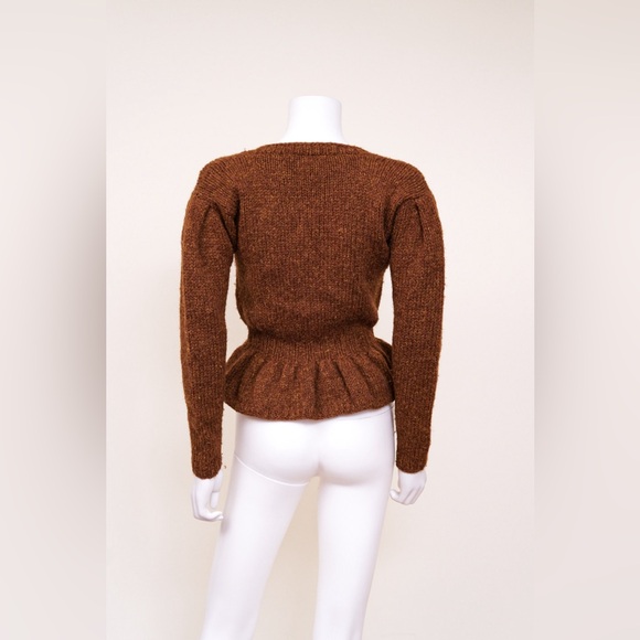 VINTAGE AW 1989 PERRY ELLIS BY MARC JACOBS BUBBLE BROWN SWEATER - Picture 4 of 5